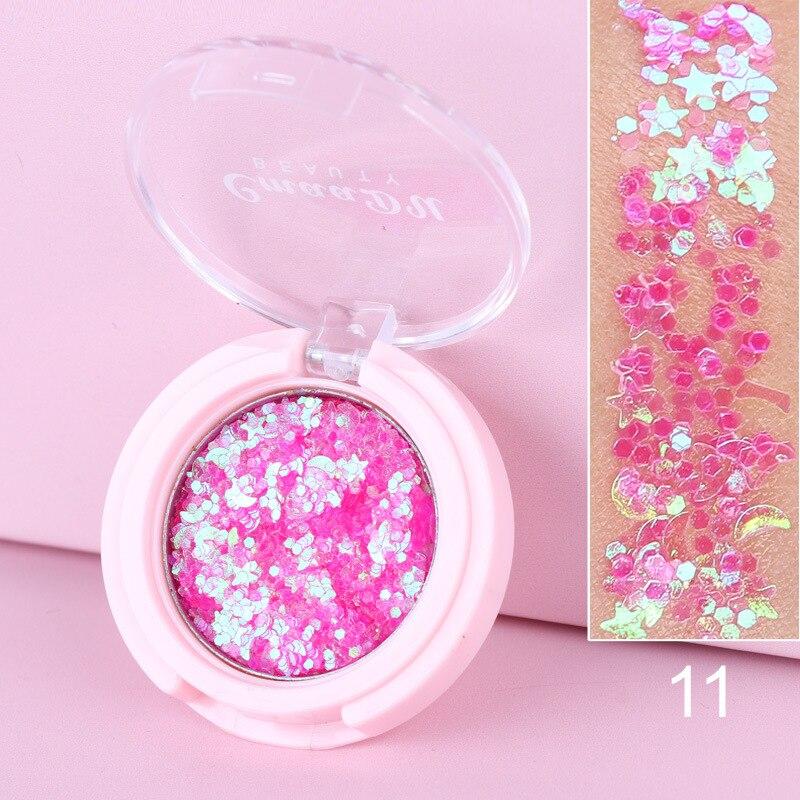 Fard Paillettes Maquillage des Yeux Longue Tenue Rose