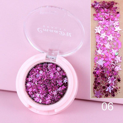 Fard Paillettes Maquillage des Yeux Longue Tenue Fuschia