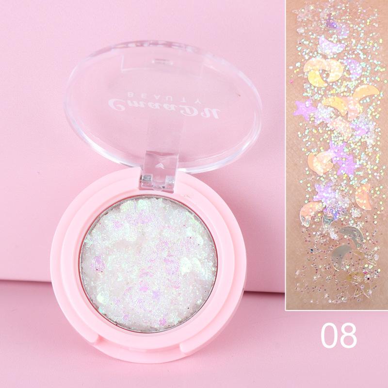 Fard Paillettes Maquillage des Yeux Longue Tenue Lunes Rose Gold