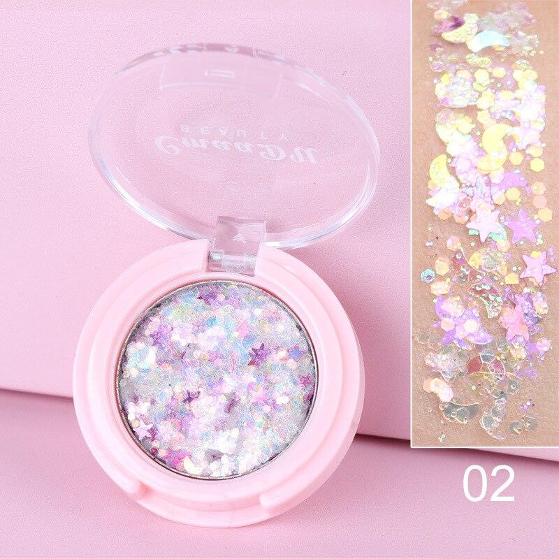 Fard Paillettes Maquillage des Yeux Longue Tenue Rose Iridescent