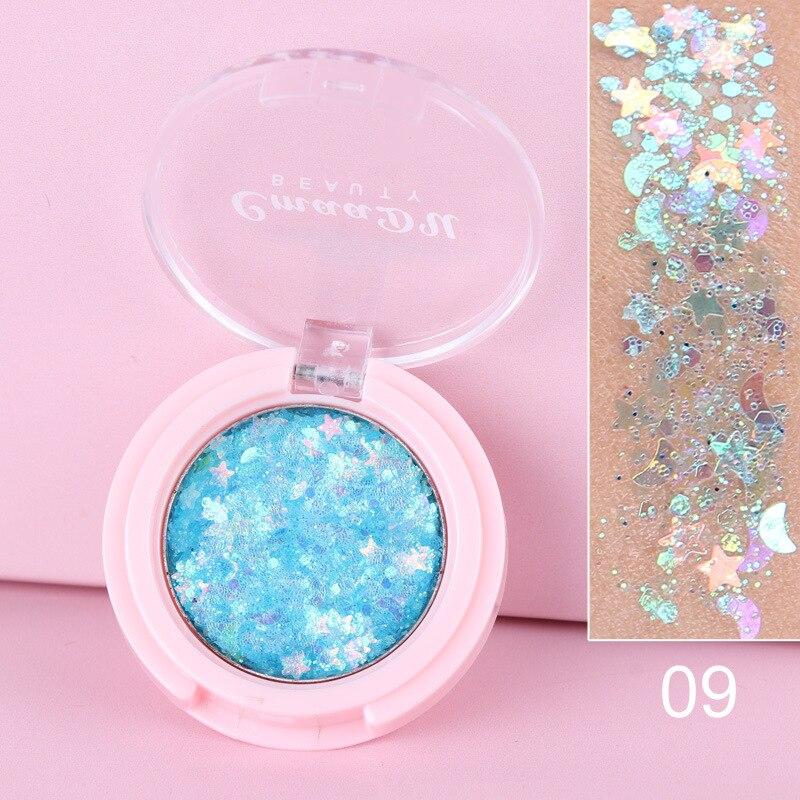 Fard Paillettes Maquillage des Yeux Longue Tenue Bleu Ciel