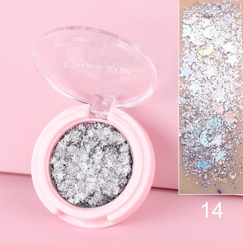 Fard Paillettes Maquillage des Yeux Longue Tenue Mix Argenté