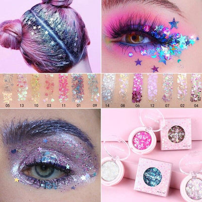 Fard Paillettes Maquillage des Yeux Longue Tenue