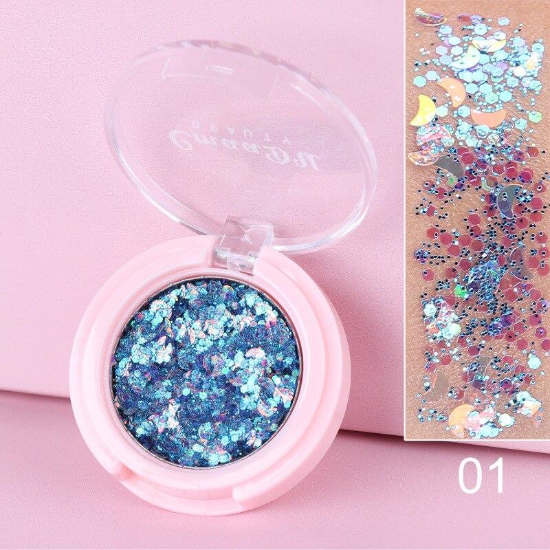 Fard Paillettes Maquillage des Yeux Longue Tenue Bleu Electric