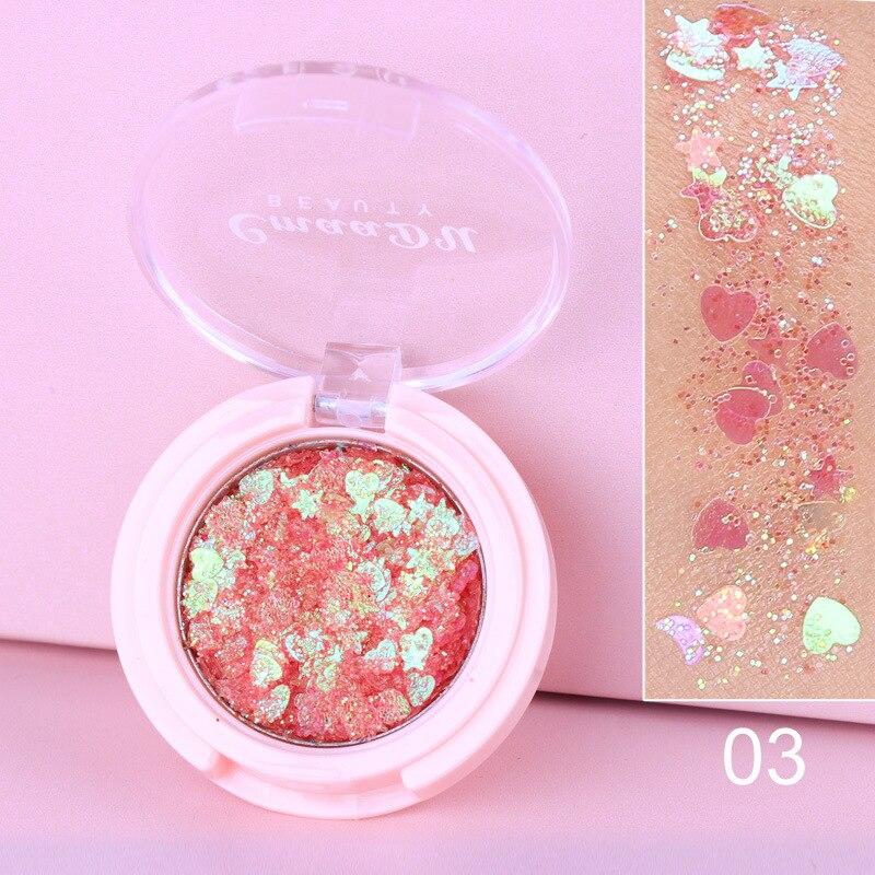 Fard Paillettes Maquillage des Yeux Longue Tenue Corail 