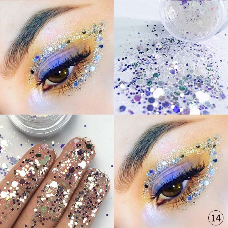 Paillettes Pour Les Yeux Libres en Pot White Purple 14