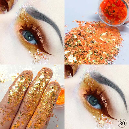 Paillettes Pour Les Yeux Libres en Pot Orange Yellow 30