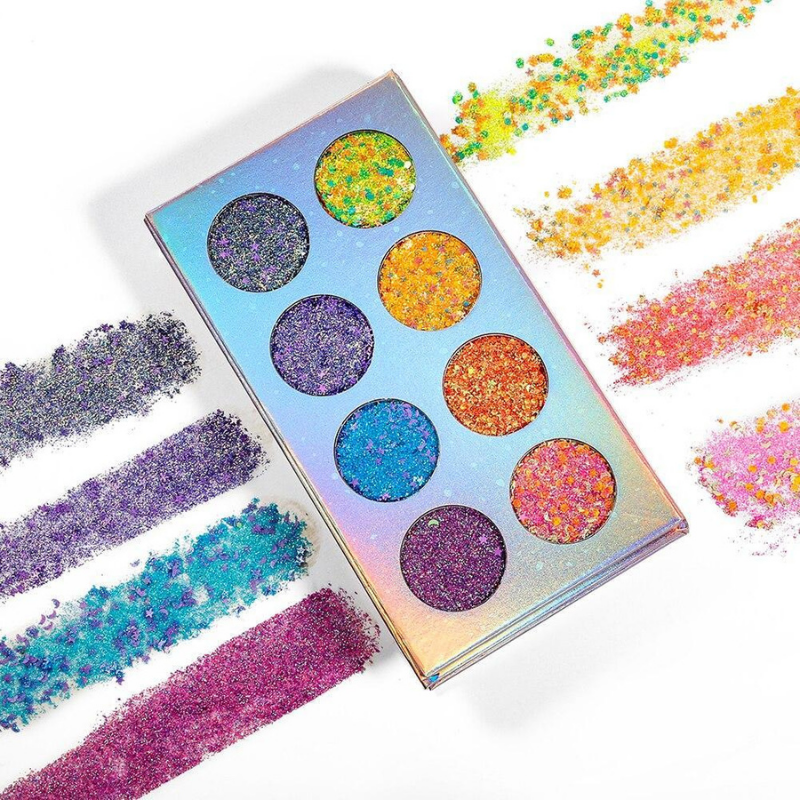 Palette Yeux 8 Fards à Paupières Paillettes Cool Glitter