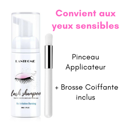 Shampooing Cils avec Pinceau Applicateur et Brosse Coiffante